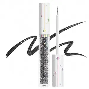 INSEEK Black Glitter Liquid Eyeliner with Shimmer Finish and Fine Tip