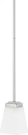 HomePlace Lighting 314411PN-334 Baxley Modern Soft White Glass Square Mini Pendant Light, 1-Light 100 Watt, 6" H x 5" W, Polished Nickel