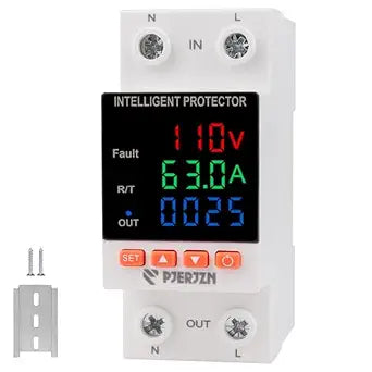 Voltage Protector Adjustable Smart Circuit Breaker110/230VAC 2P 63A