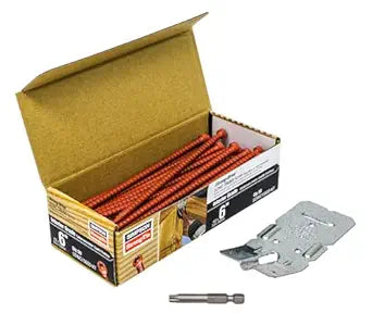 Simpson Strong-Tie SDWC15600-KT Strong-Drive SDWC Truss and Rafter Screw - 6" Interior Wood Screws, Clear Zinc with Orange Topcoat, (Truss Kit Includes 50 Screws, 1 Bit, 1 Guide)