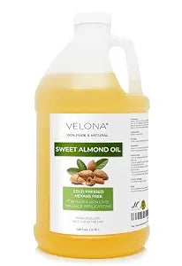 velona Sweet Almond Oil - 1 Gallon / 128 fl oz, Cold Pressed