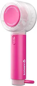 AIRMATE Portable Handheld Fan, 5 Wind Speed Adjustable, 3000mAh Battery Rechargeable, Durable Motor, 13000RPM Super Powerful Wind, Personal Turbo Hand Held Mini fan for Makeup/Travel/Outdoor (Pink)