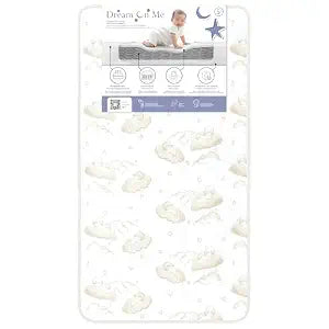 Dream On Me Twilight 5 2-in-1 Breathable Spring Coil Crib & Toddler Mattress Firm Infant Side & Plush Toddler Side, Reversible Design, Waterproof Vinyl Cover, GREENGUARD Gold & BSA Certified