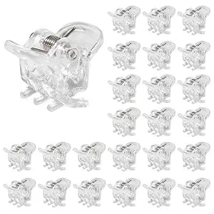 BokWin Mini Claw Hair Clips, Clear, 24 Pcs