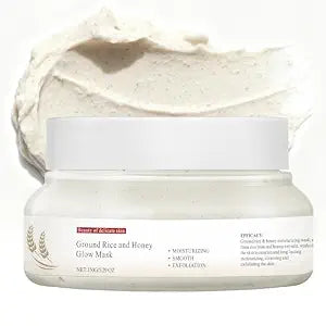 Ground Rice and Honey Glow Face Mask, Face Mask Skincare, 150g/5.29oz