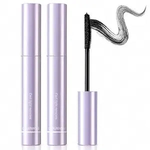 Face Mascara Love, Long Lasting Curl Tubing Mascara, 2-Pack Black Lengthening and Volumizing Mascara, Water Resistant Lightweight Mascara for Thin, Short and Straight Lashes, Easy Removal