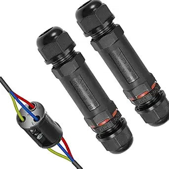 Cable Connector Waterproof IP68 3-Pole for 1-13 mm Cable Diameter, 2 Pieces Junction Box, Outdoor Underground Cable, Junction Box, Street Landscape Lights, Cable Sleeve, Connection Box