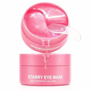 60Pcs Collagen Eye Patches, Pink Eye Masks for Dark Circles and Puffiness