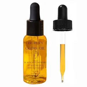 Black Seed Oil, Rosehip Oil, Castor Oil Organic Cold Pressed for Face Anti-Aging Miracle Facial Moisturizer Serum Natural Skincare Fortifying Hydrates Skin Moisturizing Beauty Glow Oil 1 Fl Oz/30mL