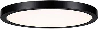 Savoy Lighting Assets 6-3333-12-BK T24 Compliant Outdoor Low Profile Flush Mount, Integrated LED 25 Watt, 1" H x 12" W, Black