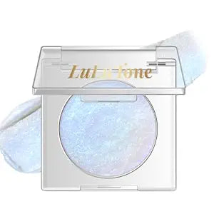 Chameleon Light Blue Duochrome Eyeshadow, Color Shifting Iridescent Metallic Glitter Eyeshadow Palette, Half Magic Holographic Cream to Powder Eye Brightener Shimmer Inner Corner Makeup 05