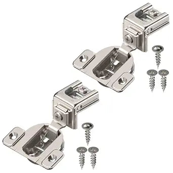 Blum Compact Hinge (15 Kits), 1-1/4" Overlay, 110 Opening Angle, Steel, Concealed Hinges for Face Frame Cabinets