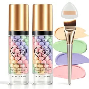 2PCS Color Correcting Primer Face Makeup - Purple Peach Pink Green