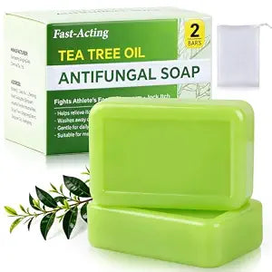 Tea Tree Oil Antifungal Soap - Natural Body Wash Bar for Jock Itch, Athlete's Foot, Ringworm & Body Odor - Deeply Purifying & Soothing Skincare with Coconut & Olive Oil
