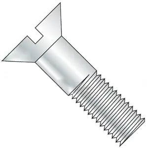 5/8"-11 x 3 1/2" Slotted Head Cap Screws, Flat Countersunk, Grade 2, Slotted Drive, Steel, Plain Finish (Quantity: 25 pcs)