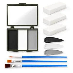 Black White Gray Face&Body Paint with Sponge & Brush for Halloween Makeup