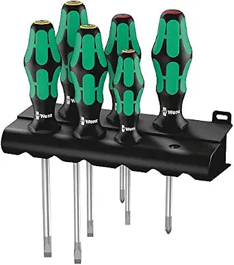 Wera Kraftform Plus Screwdriver Set, Lasertip, 6 Piece with Rack