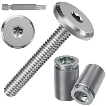 FMhotu 100pcs Hurricane Sidewalk Bolt and Anchor Kit, 304 Stainless Steel Truss Head Shutter Screws Hurricane Shutter Hardware with Masonry Anchors for Hurricane Shutters Panel 1/4" X 1-1/4"(50pack)