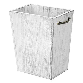 OYEAL Wood Wastebasket Trash Can