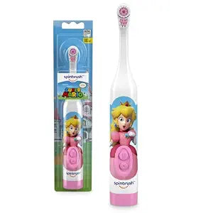 Princess Peach Kid���s Spinbrush Electric Battery Toothbrush, Soft Bristles