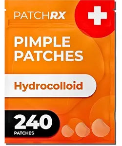 PatchRx Pimple Patches for Face (240 Patches), Hydrocolloid Acne Patches, Pimple Patch Pimple Stickers, Hydrocolloid Patch Acne Dots Acne Pimple Patches For Face, Zit Patches, Acne Spot