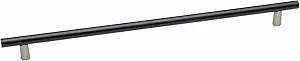 Alno A2802-12-MN-MB - 12" Pull Smooth Bar, Matte Nickel-Matte Black