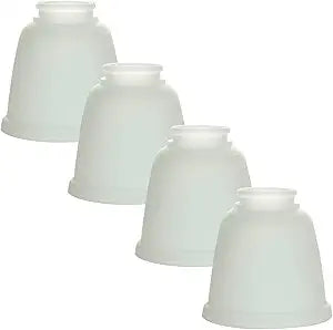 LIGHTACCENTS Frosted White Glass Ceiling Fan Light Covers - 4-Pack Replacement Globes & Shades for Fixture