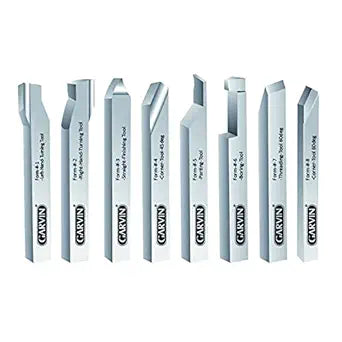 HHIP 2006-9026 3/8 X 4" 8 Piece High Speed Steel Lathe Turning Tool Set