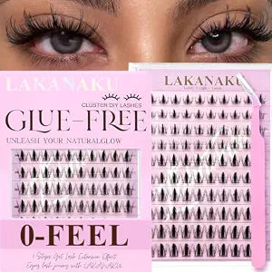 Self Adhesive Eyelashes Mange Pre Glued Lash Clusters 100 pcs 8-16mm Natural Self Adhesive Lash Clusters No Glue Needed Press on Lashes Individual Lashes No Remover with Tweezer