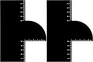 2 Pcs Barber Enhancement Card,Black Shape up Tool for Hairline,T Shape Enhancement Card for Barbers,with Measurement Reusable Enhancements Cards for Precise Edge Beard Line UP