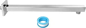 NearMoon 16 Inch Shower Arm, Rain Shower Head Extension Extender, With Flange and Teflon Tape, Made of Thicken Stainless Steel for Bathroom Rainfall Showerhead (Chrome Finish)