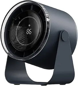 Small Desk Fan, 28dB Ultra-Quiet Desktop Air Circulator with 115 Adjustable Tilt, 100 Speeds, Rechargeable Battery, USB-Powered, Portable for Bedroom, Office, Kitchen, Travel -Bluish Black