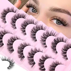 Wispy Lashes False Eyelashes Clear Band Cat Eye Lashes Natural Look 15MM Fake Eyelashes Pack Pesta������as Postizas Naturales Wispy D Curvature