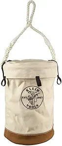 Klein Tools 5104VT Leather Bottom Bucket with Velcro Top Featuring Multiple Attachment Loops and Reinforced Bottom