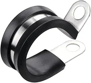 LOKMAN 20 Pack 1/2 Inch Stainless Steel Cable Clamp, Rubber Cushioned Insulated Clamp, Conduit Wire Holder Strap Clips for Tube, Pipe or Wire Cord Installation
