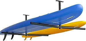 Stainless Steel Ceiling Storage Rack, 10"-18" Height Adjustable,Kayak Overhead Garage Storage Rack, Holds 200 lbs, for High-Altitude Storage of Kayaks, Surfboards, Canoes, Skis, and Ladders