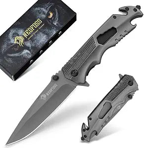 NedFoss FA48 Pocket Knife for Men, 5-in-1 Multitool Tactical Knife w/Clip