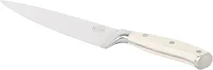 Sur La Table Kitchen Essential Tasting Kitchen German Steel Chefs Knife, 8-Inch Stainless Steel Blade Professional Kitchen Knife with Cream Handle and Forged Full Tang