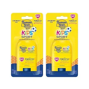 Banana Boat Kids Sport Sunscreen Stick Travel Sunscreen, SPF 50, 0.5oz, Twin Pack