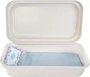 Pet Memory Shop Classical Pet Casket Safe, Durable and Elegant Burial Box for Dogs, Cats, and Pets Secure & Loving Memorial, Pet Loss Gift, Ideal for Honoring Pet Loss (Medium - White/Blue)
