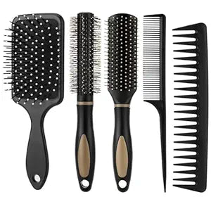 5Pcs Hair Brushes for Women Hair Comb Set Detangler Brush for Men and Women Wet, Dry, Curly and Straight Hair