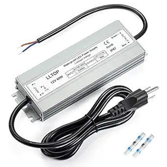 LLTOP 12V DC LED Driver Waterproof IP67 Power Supply 60W 5A