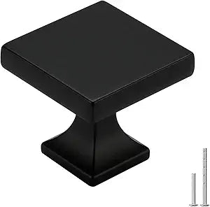 homdiy 25 Pack Black Cabinet Knobs Matte Black Square Dresser Drawer Knobs Zinc Alloy Kitchen Cabinet Hardware