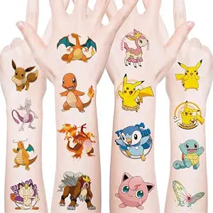 40PCS Cartoon Pet Temporary Tattoos Birthday Themed Party Supplies Decoration Favors Cartoon Cute Waterproof Sticker for Teens Home Activity (PKQ40AB)