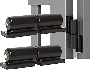 Heavy Duty 9 Inch Barrel Door Hinges, Black Matte, Steel, Surface Mount, 2000 lbs Load Capacity, Weld-On Gate Hardware, 1 Pair