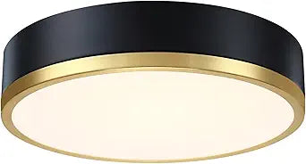 Flush Mount Ceiling Light Fixture, Black Gold LED Ceiling Light, 13 Inch 22W Dimmable Modern Flush Mount Lights for Hallway, Bedroom, Kitchen