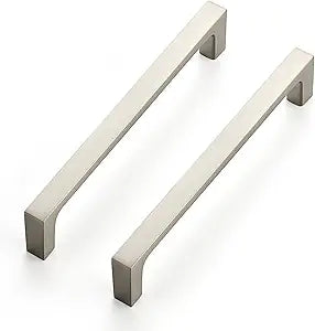 Ravinte 25 Pack Solid 5 Inch Kitchen Square Cabinet Handles Brushed Nickel Pulls Drawer Pulls Kitchen Cabinet Hardware Handles
