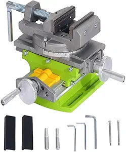Rotary Table 90 3" Cross Slide Drill Press Vise Horizontal Precision Milling Drilling Machine Vernier Reading Milling Drilling Boring