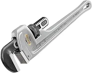 RIDGID 31095 Model 814 Aluminum Straight 14" Plumbing Pipe Wrench, Silver, Made in the USA