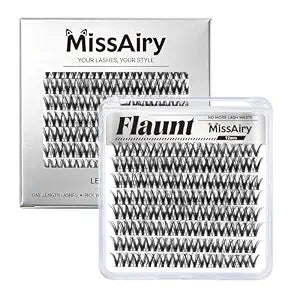 Flaunt Lash Clusters LengthLock Eyelash Cluster Short Lash Cluster 12MM Wispy Lash Clusters Flora Cluster Lashes D Curly Eyelash Extensions Wet Look Eyelashes Clusters Wispy(Flaunt 12MM)